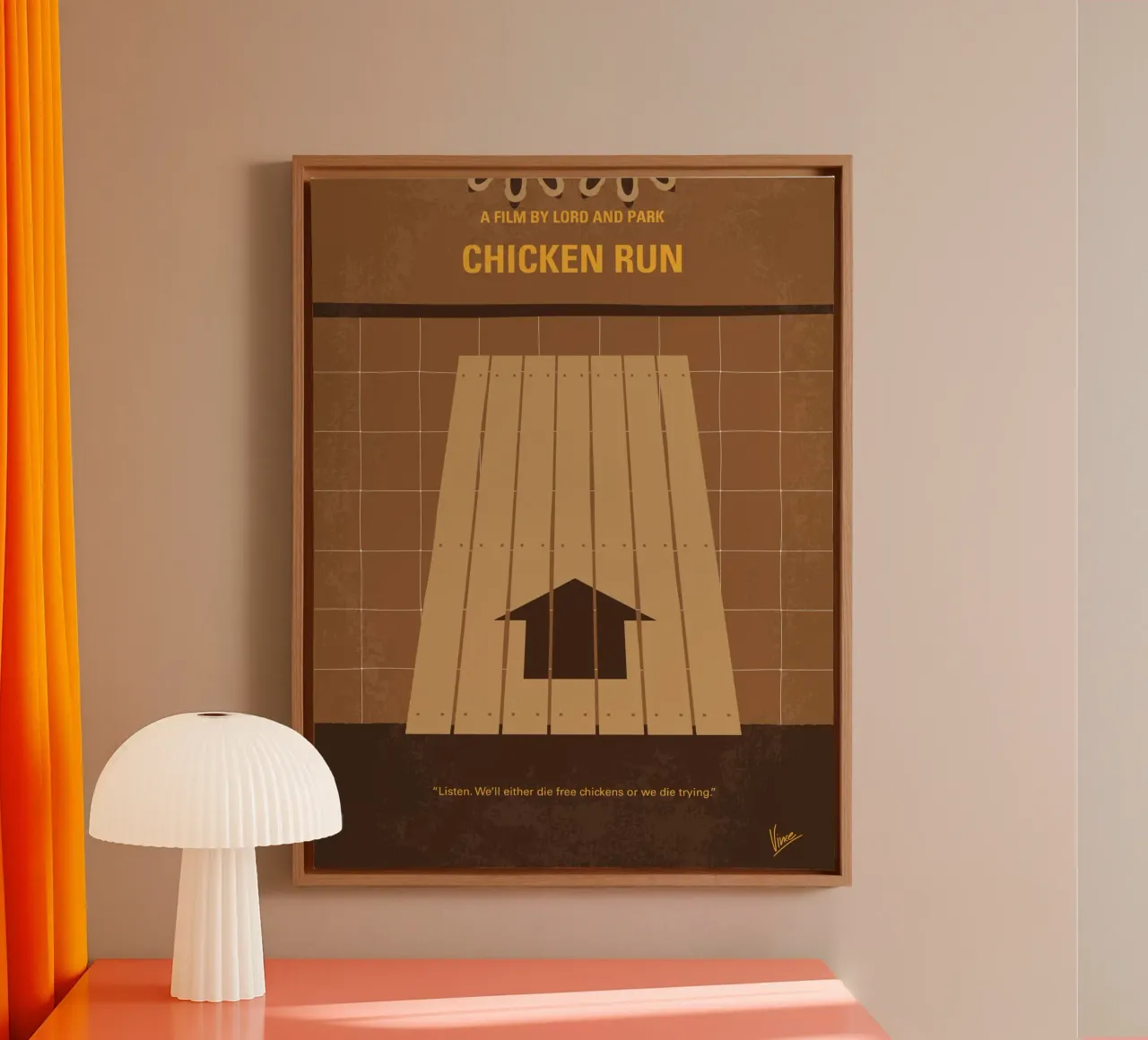 No789 My Chicken Run minimal movie poster tela con Cornice a cassetta da Chungkong