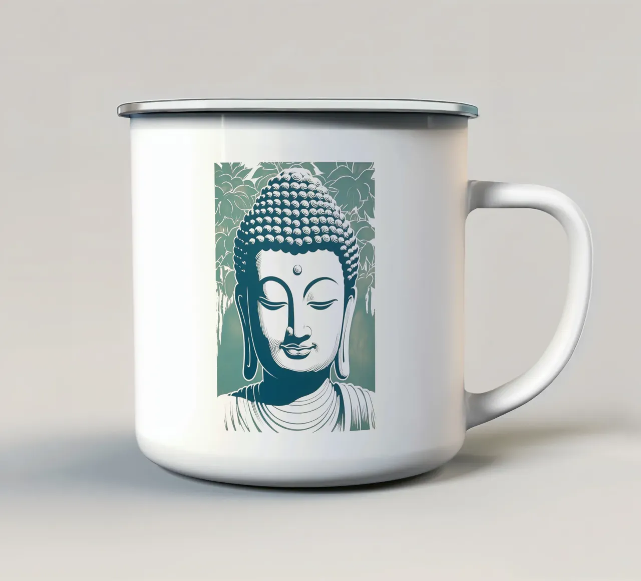 Buddha rilassato tazza in smalto da Autofocus