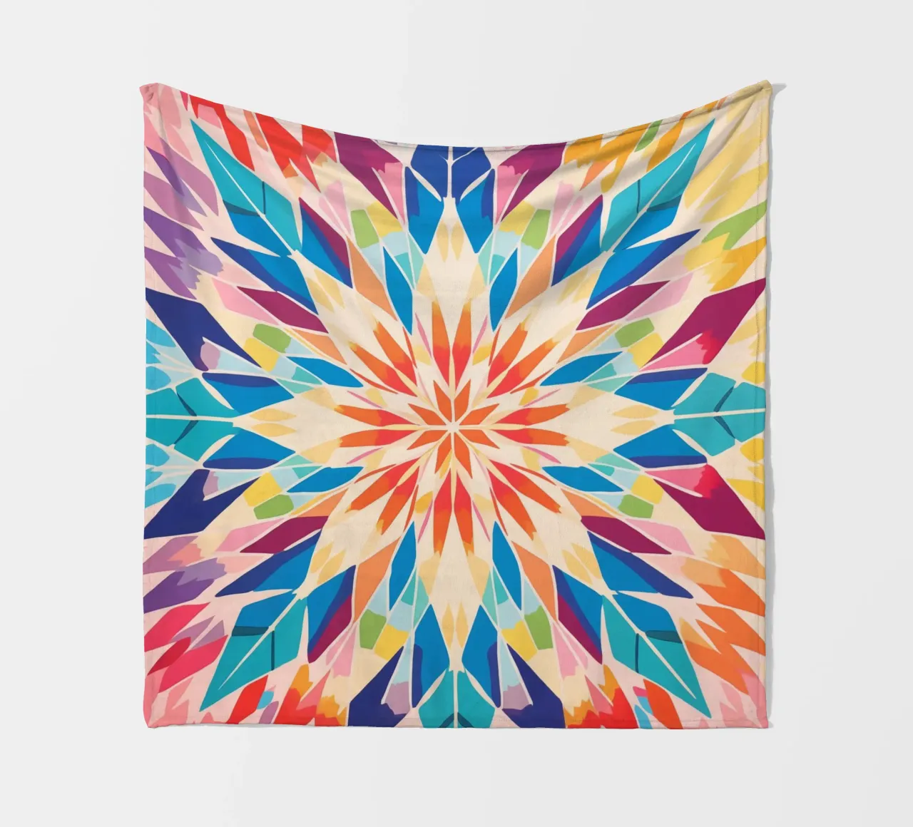 Retro kaleidoscope pattern fleece blanket by Autofocus