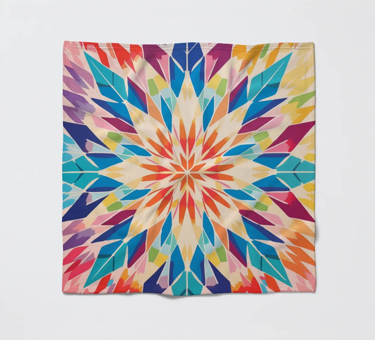 Retro kaleidoscope pattern fleece blanket by Autofocus