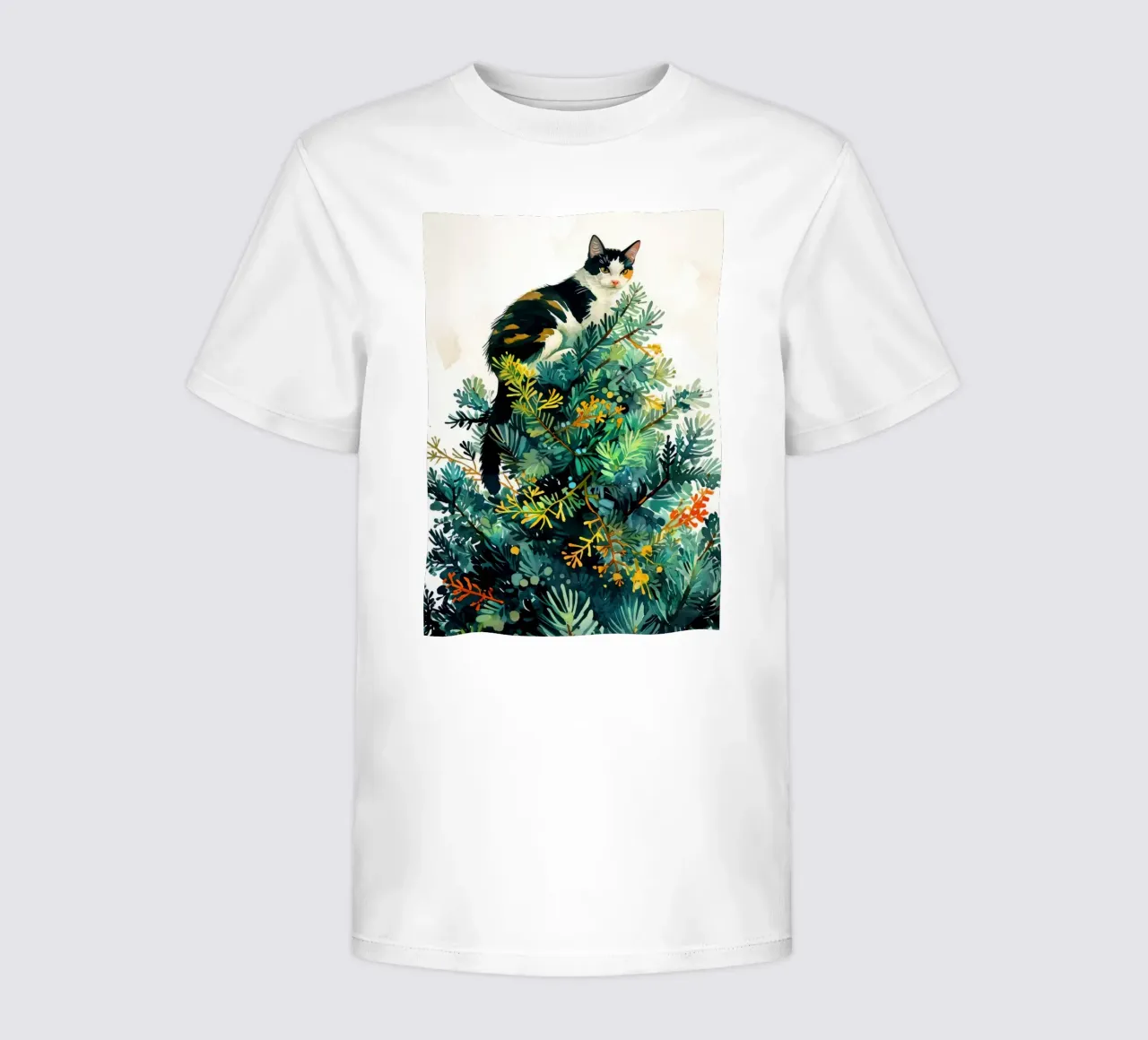 chat sur un arbre de Noël t-shirt enfant de Justyna Jaszke JBJart