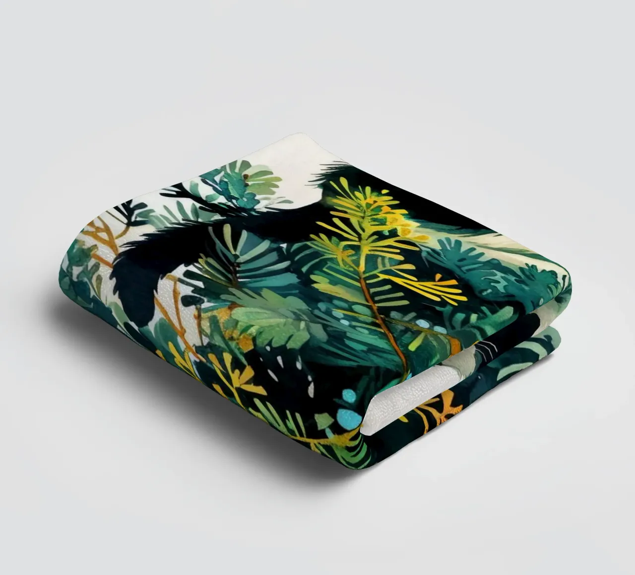 cat on a Christmas tree towel by Justyna Jaszke JBJart