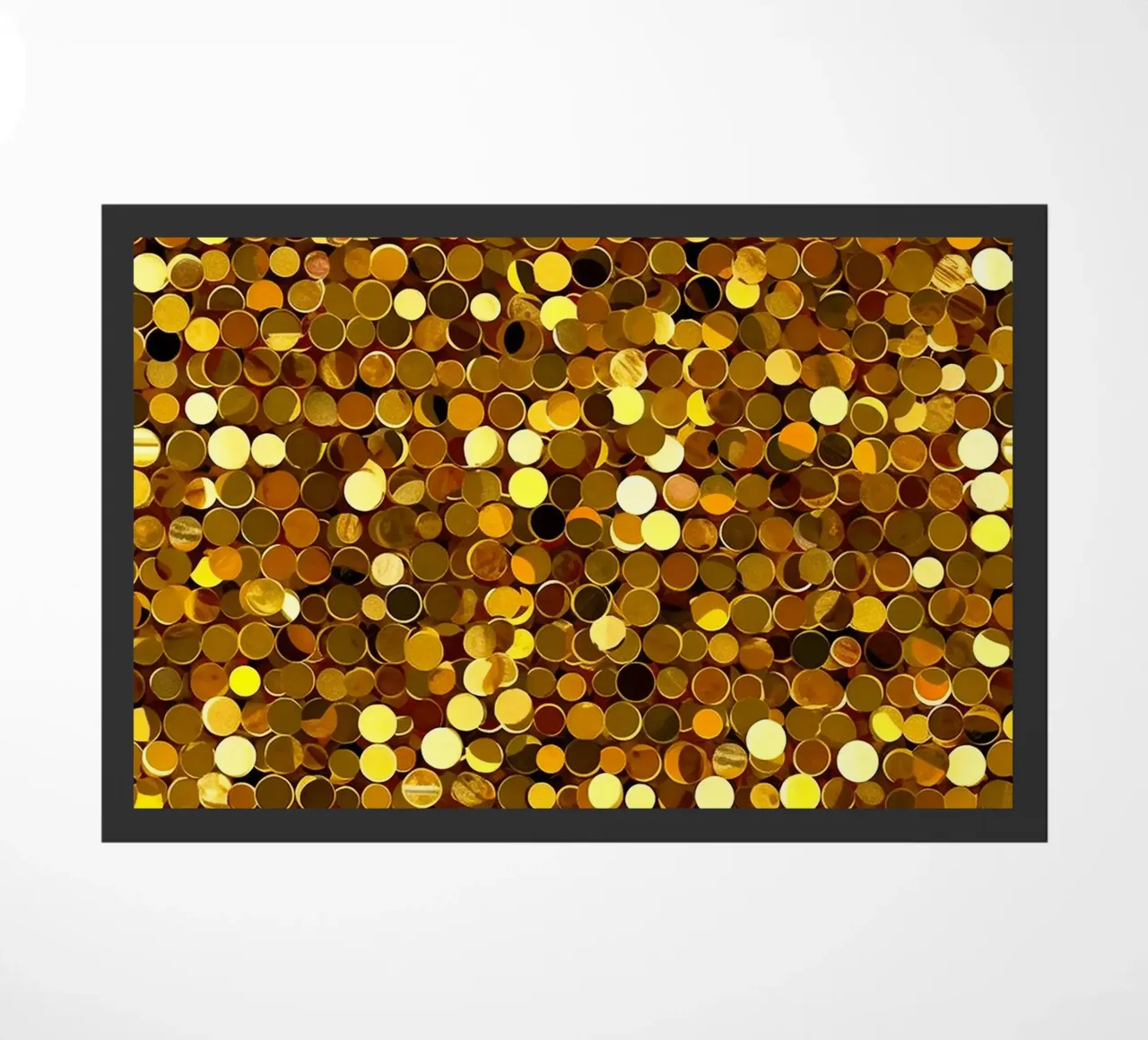 Golden sequins | Fascinating interplay of light & texture doormat by Autofocus