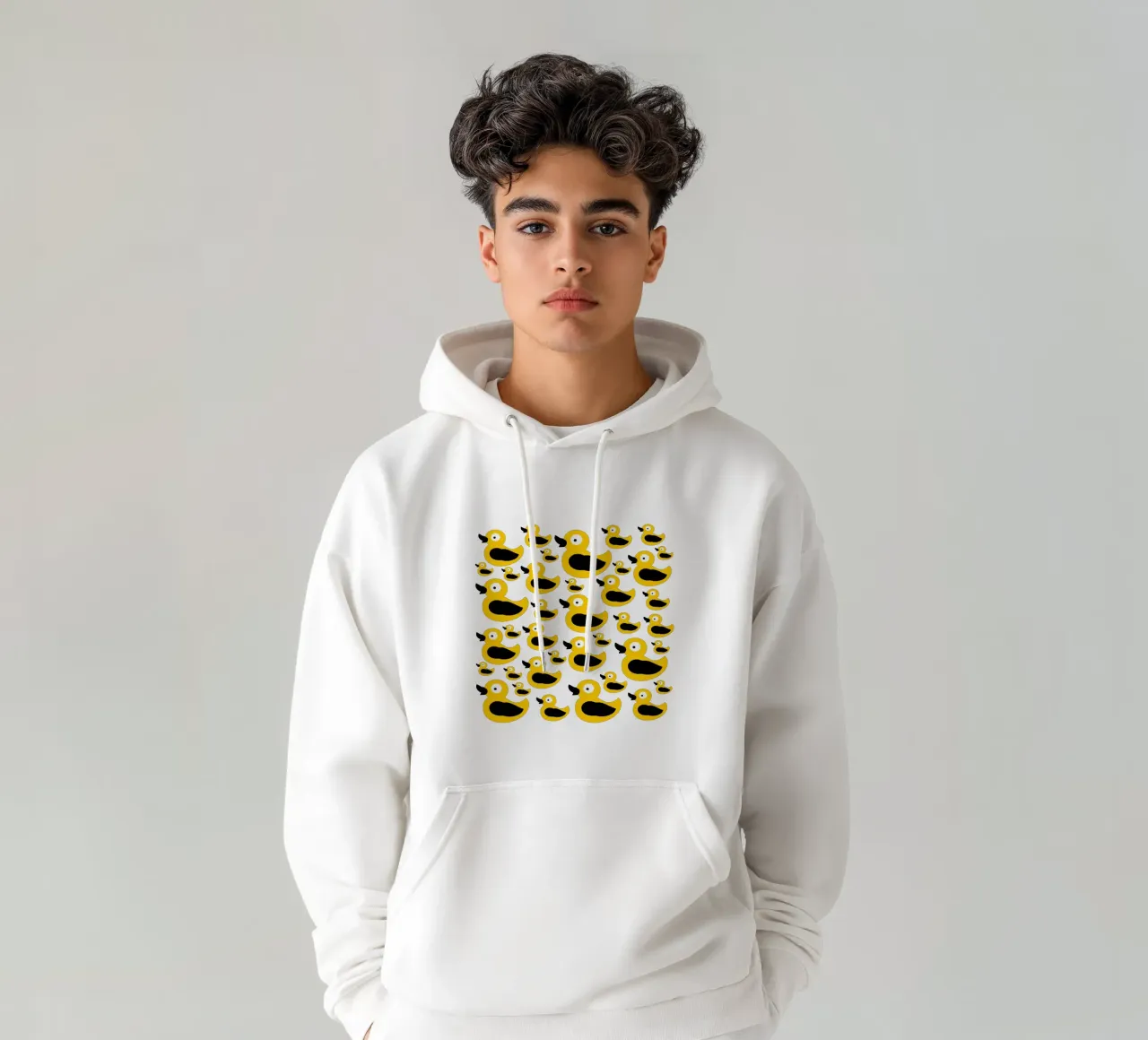 Cute yellow duck pattern sudadera con capucha de baobabprintstore