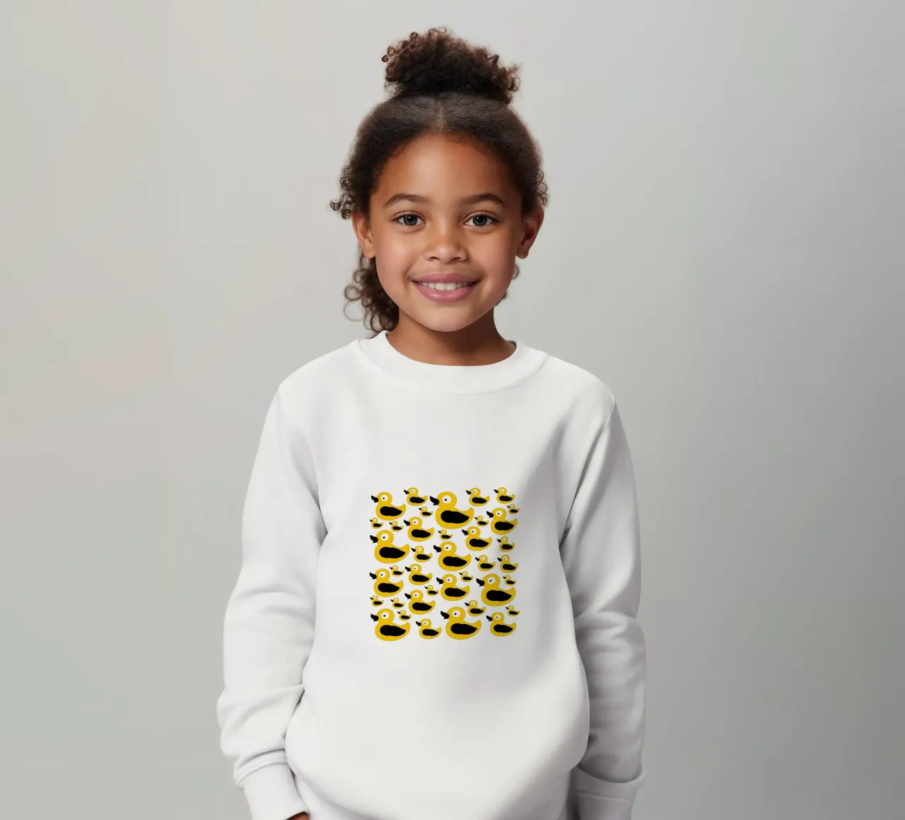 Cute yellow duck pattern felpa bambino da baobabprintstore