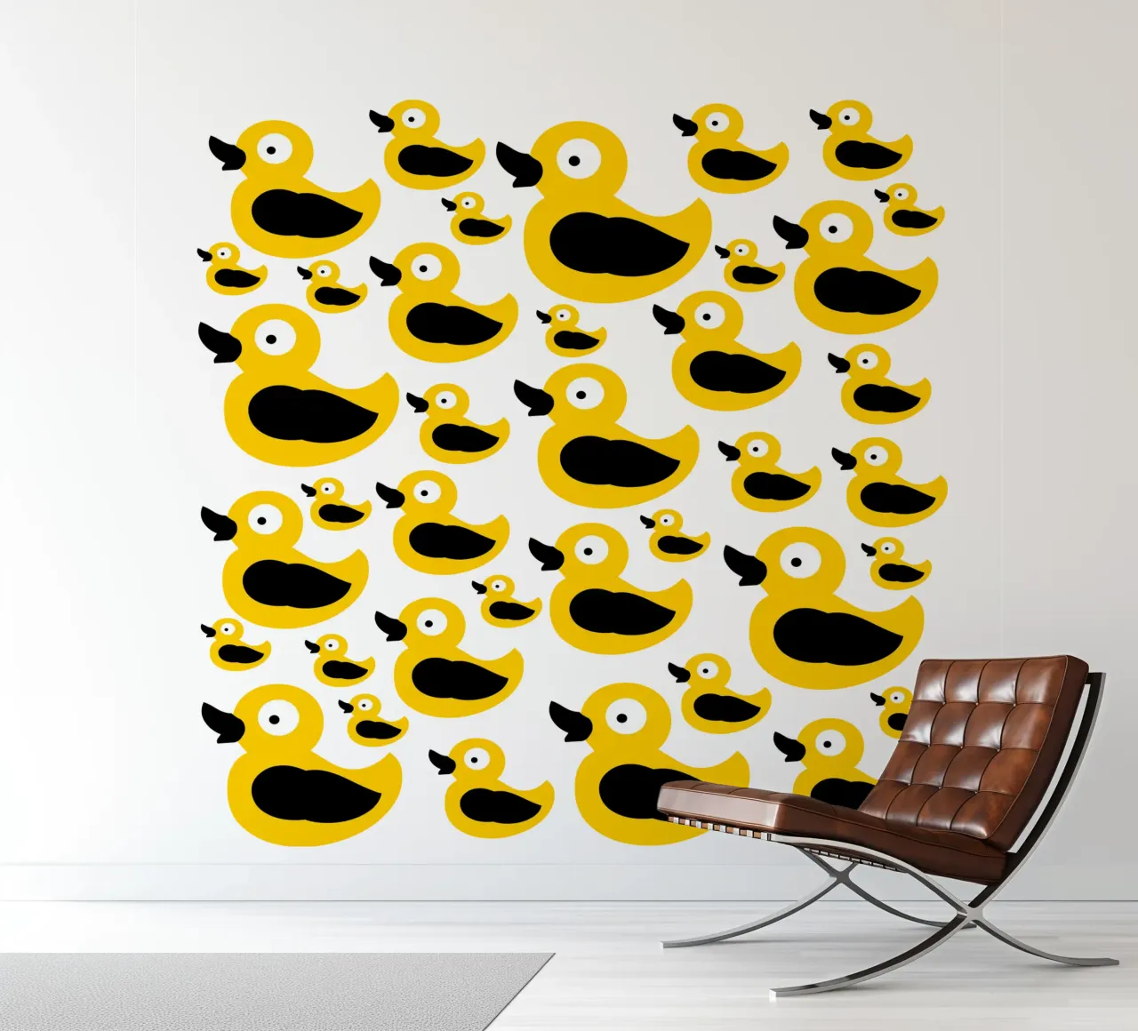 Cute yellow duck pattern papier peint photo de baobabprintstore