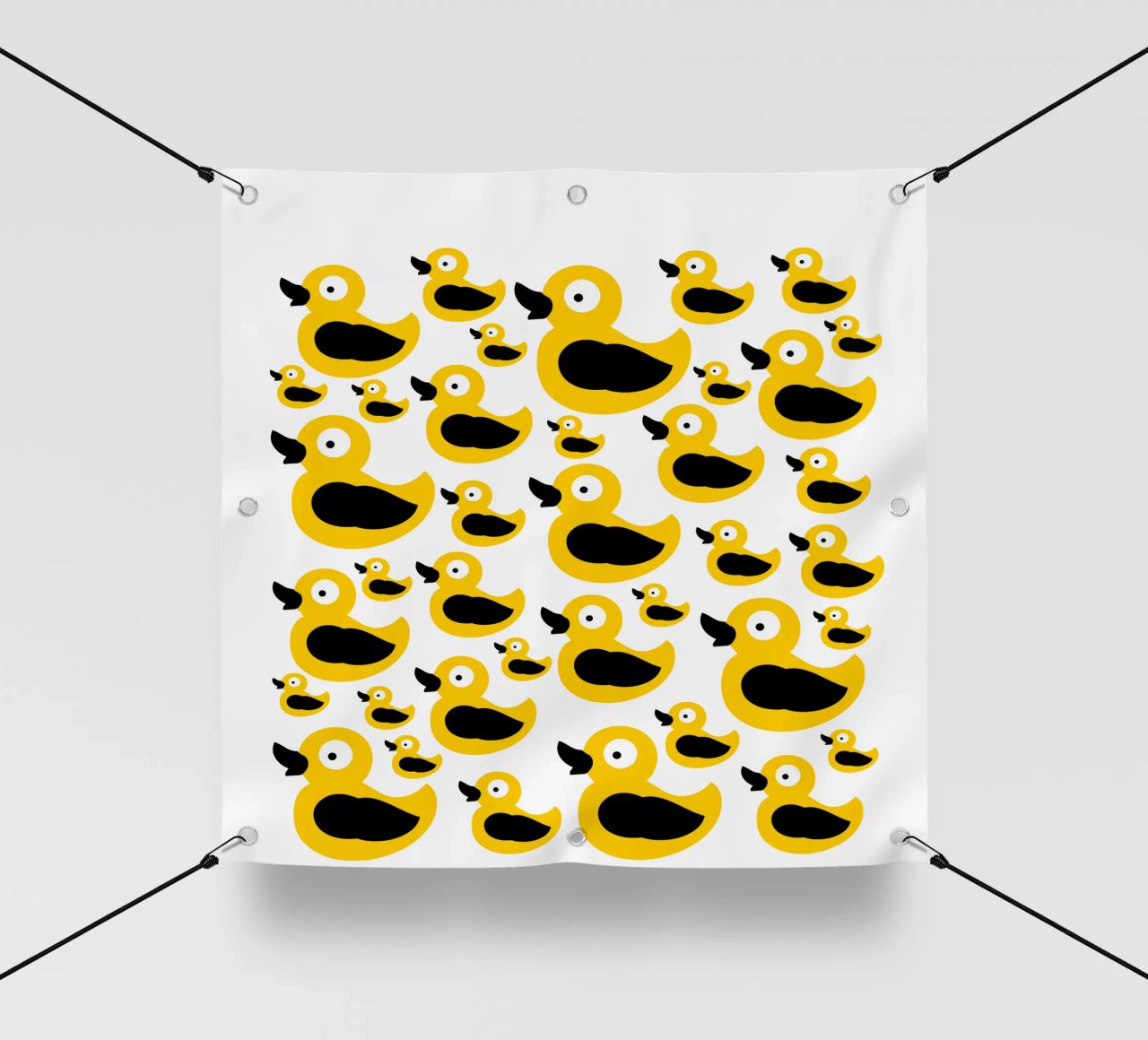 Cute yellow duck pattern telo in pvc da baobabprintstore