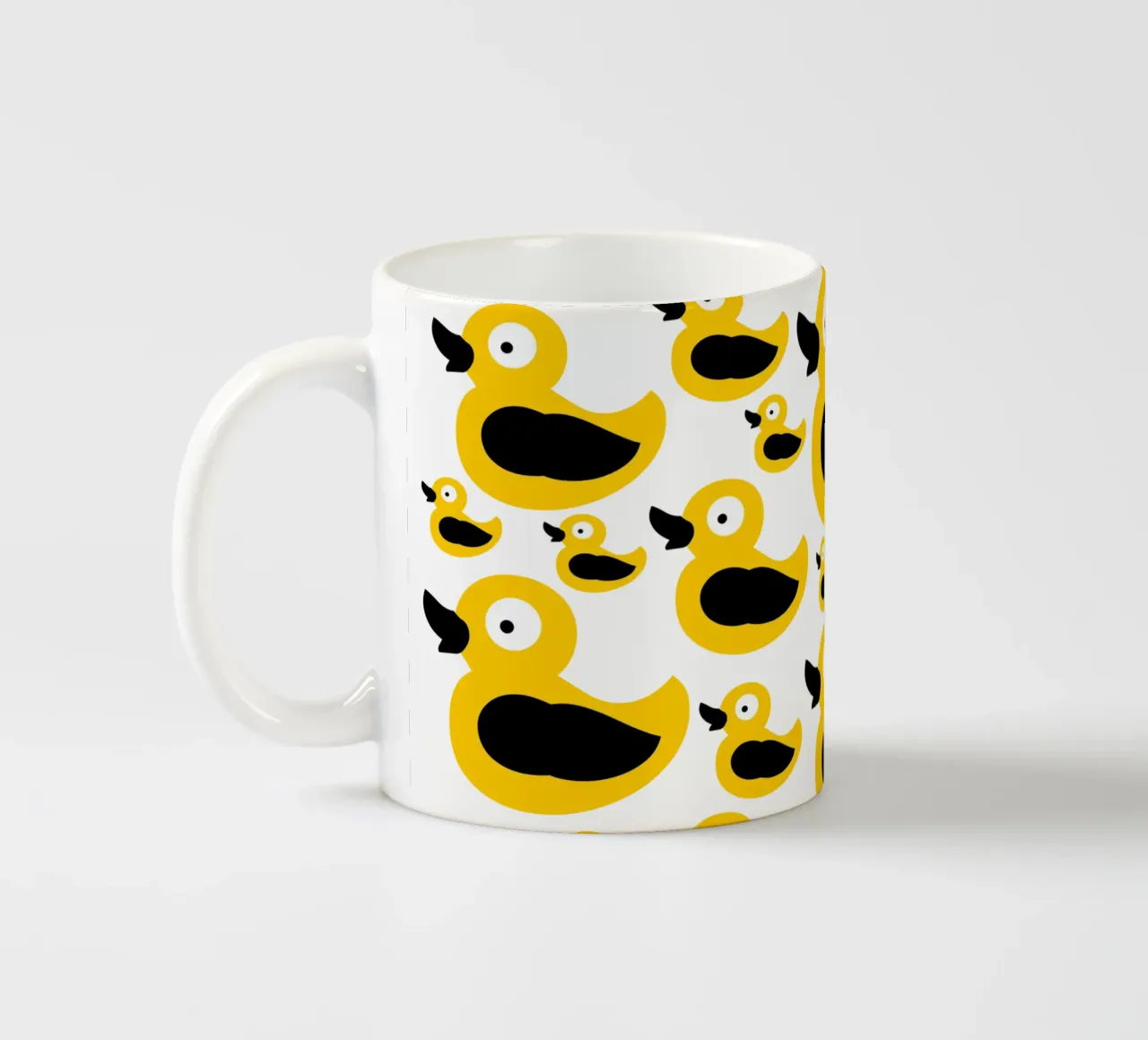 Cute yellow duck pattern ceramic mug by baobabprintstore