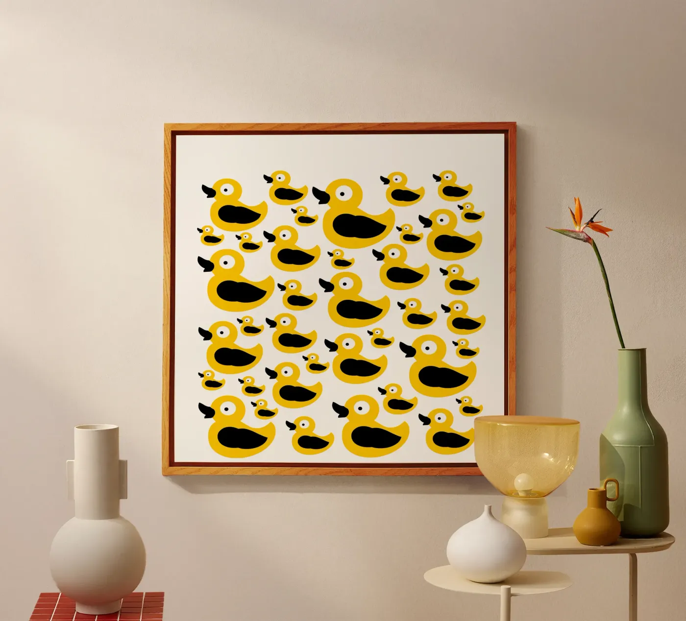 Cute yellow duck pattern plexiglass da baobabprintstore