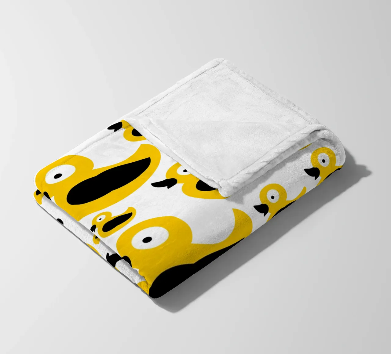 Cute yellow duck pattern coperta in pile da baobabprintstore