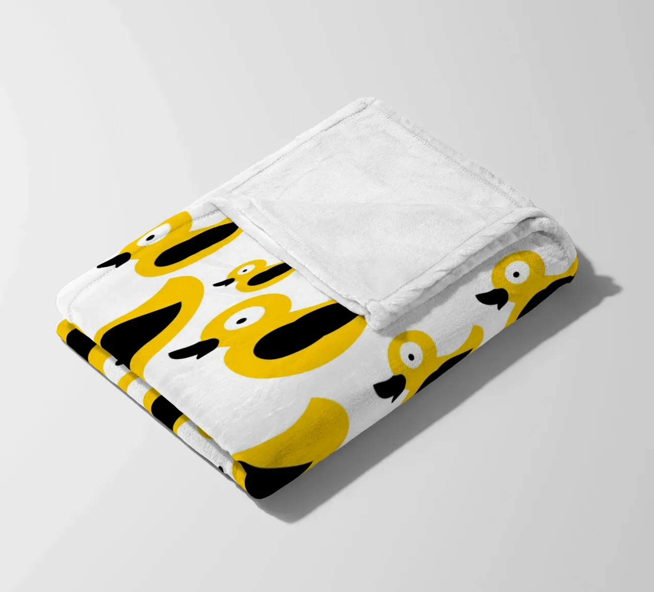 Cute yellow duck pattern coperta in pile da baobabprintstore