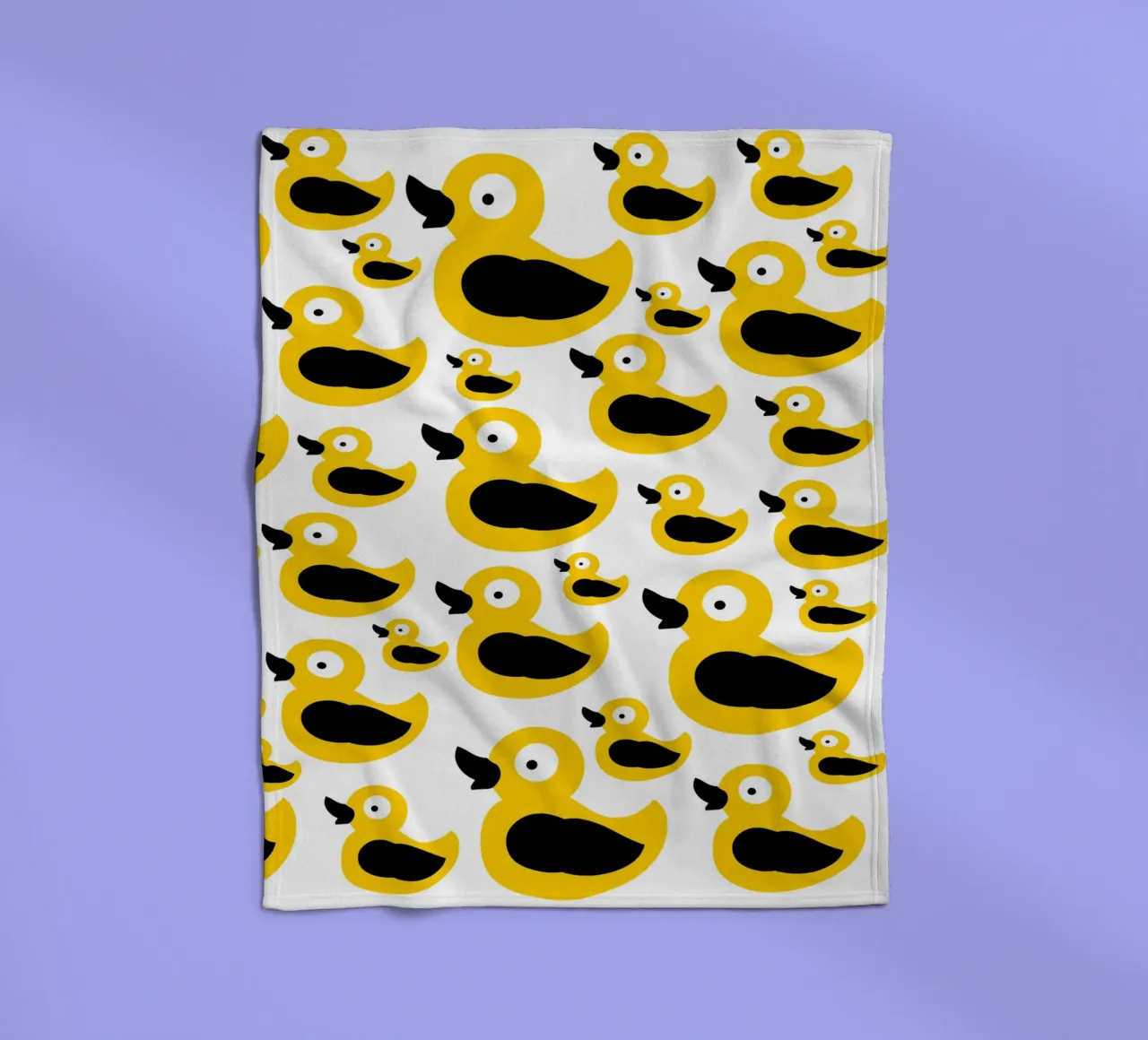 Cute yellow duck pattern coperta in pile da baobabprintstore