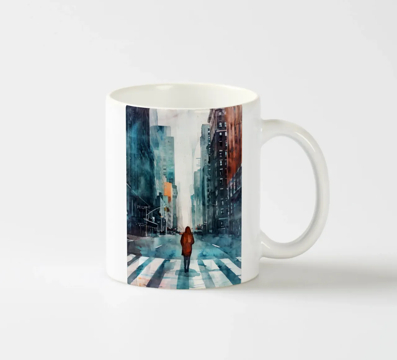 New York City aquarelle peinture numérique mug en céramique de Justyna Jaszke JBJart