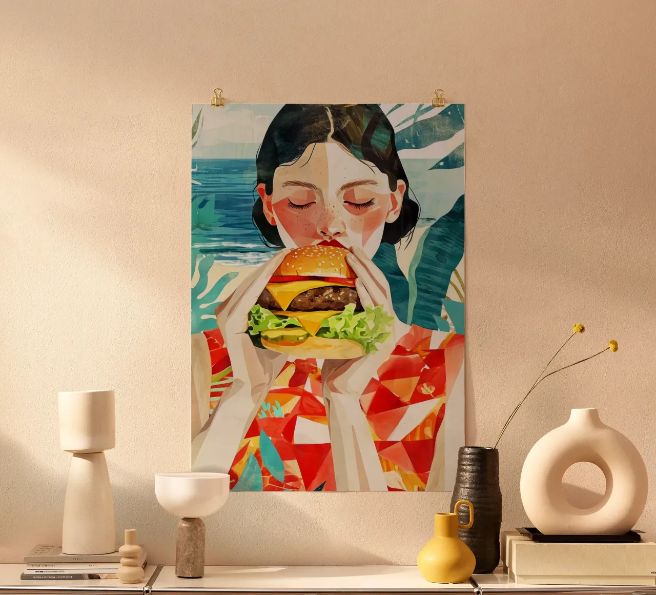 Così assaggiate l'arte alimentare ad acquerello poster con telaio in alluminio da Justyna Jaszke JBJart