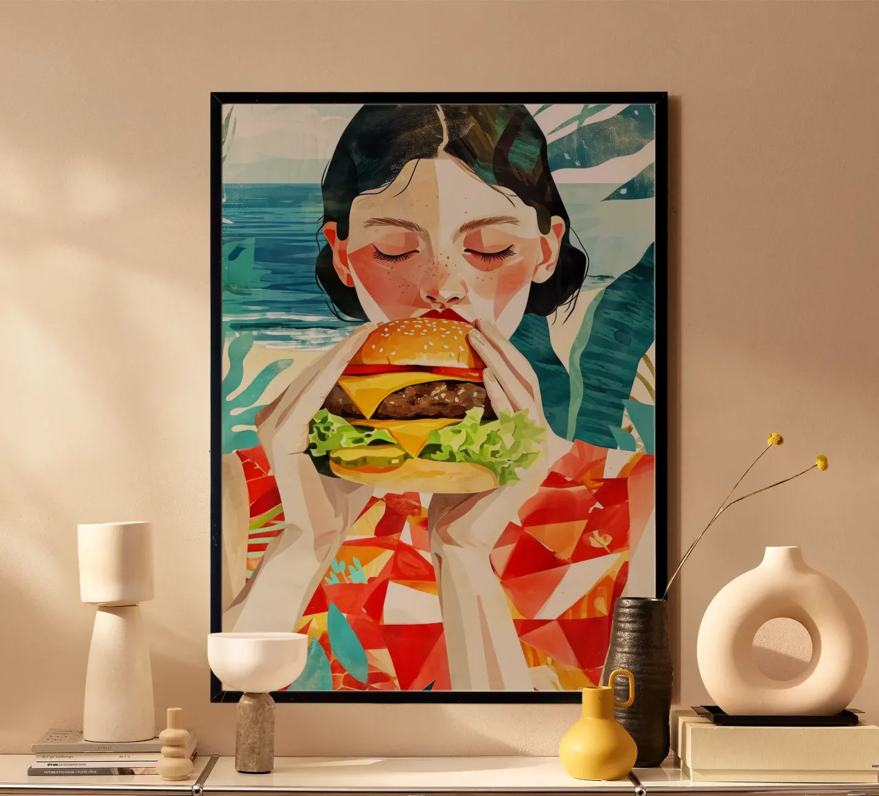 Così assaggiate l'arte alimentare ad acquerello poster con telaio in alluminio da Justyna Jaszke JBJart