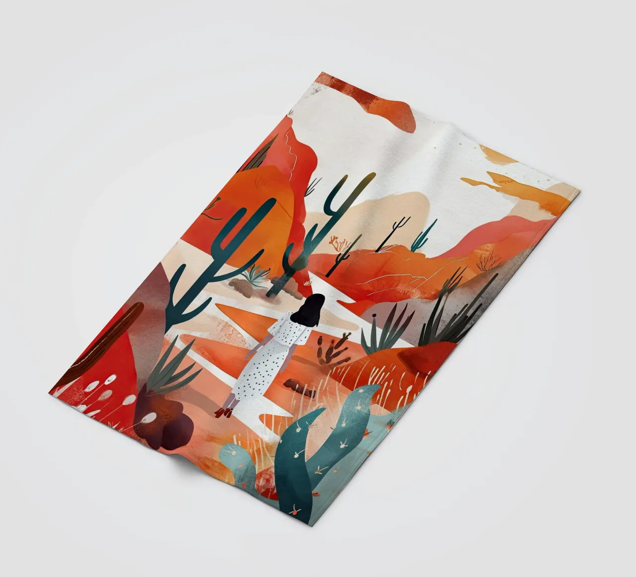 Vacation watercolor digital painting fleece blanket by Justyna Jaszke JBJart
