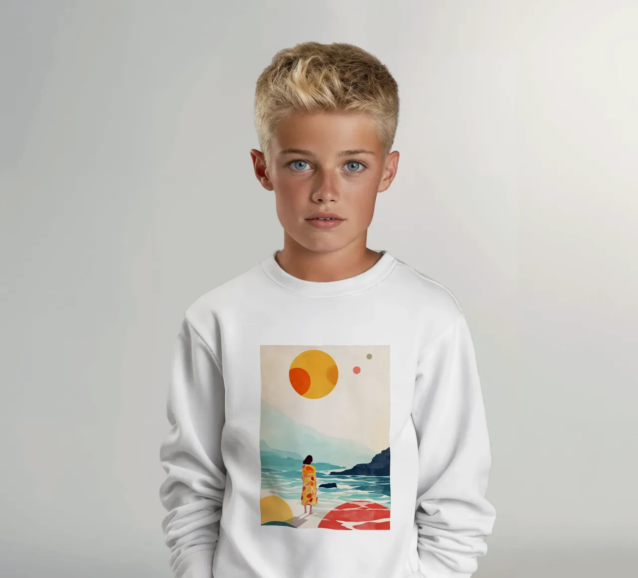 Pittura digitale ad acquerello per le vacanze felpa bambino da Justyna Jaszke JBJart