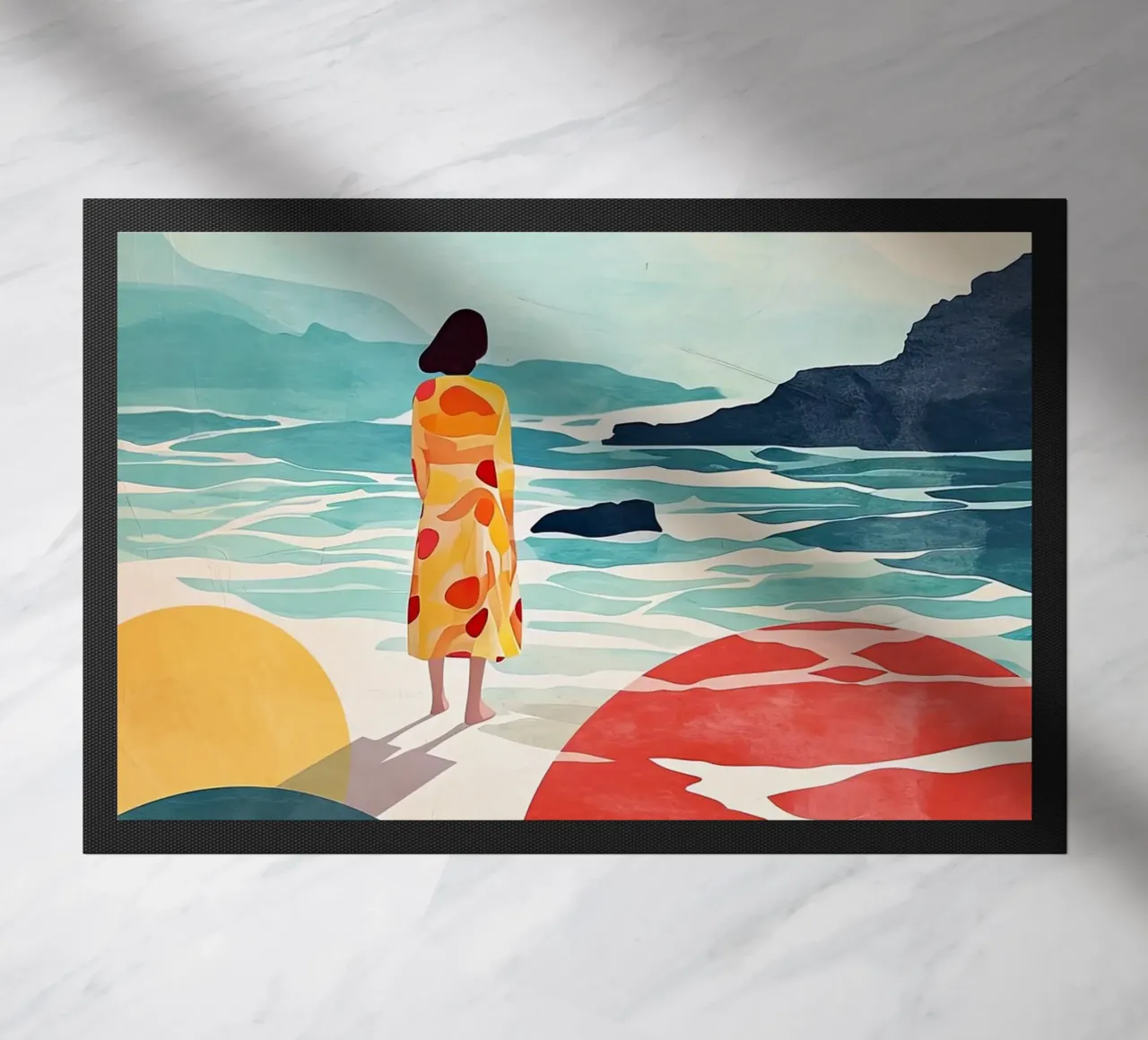 Pittura digitale ad acquerello per le vacanze zerbino da Justyna Jaszke JBJart