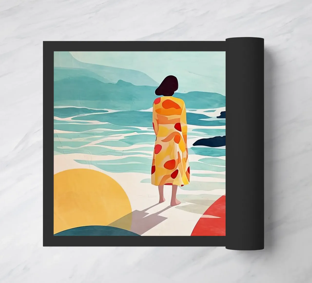 Pittura digitale ad acquerello per le vacanze zerbino da Justyna Jaszke JBJart