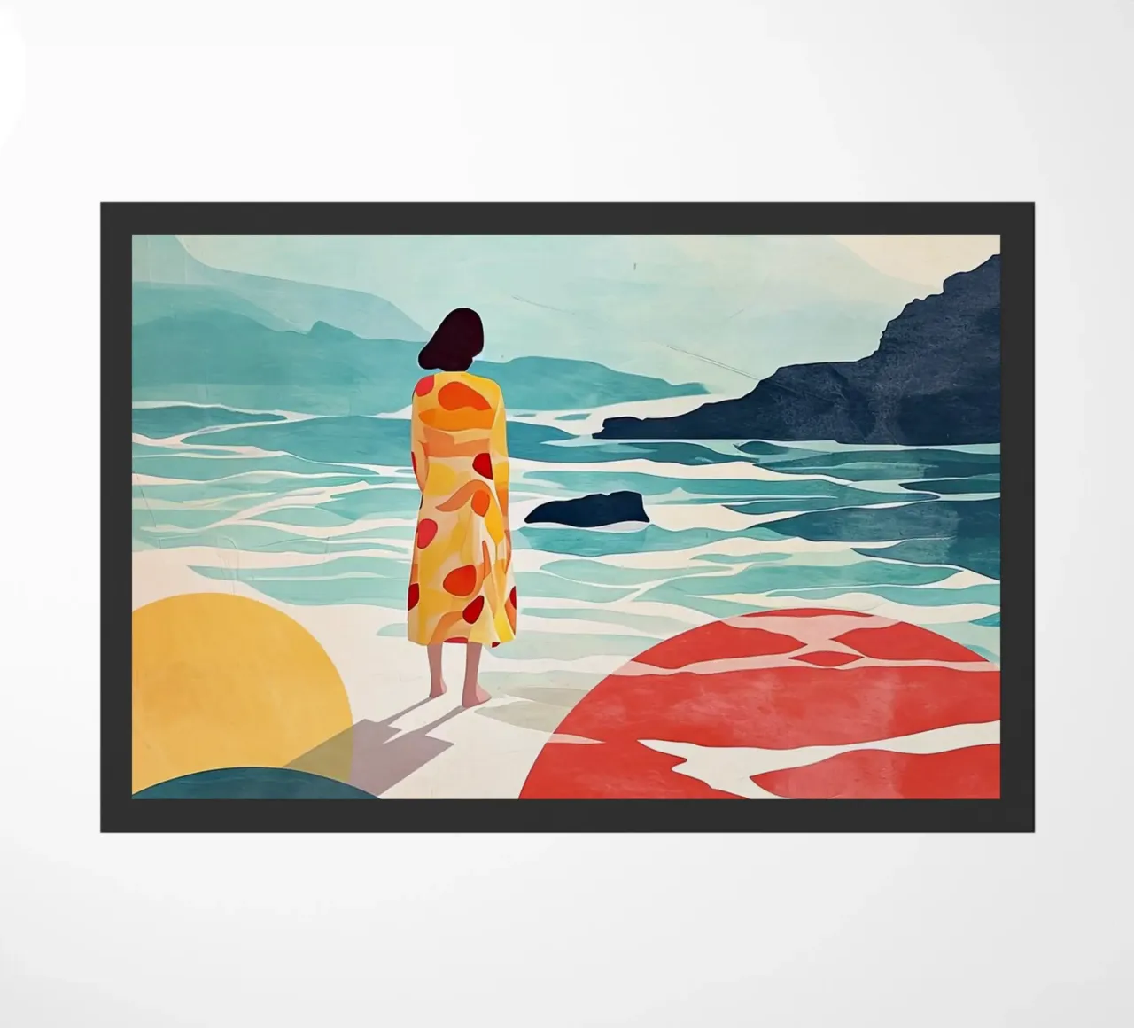 Pittura digitale ad acquerello per le vacanze zerbino da Justyna Jaszke JBJart