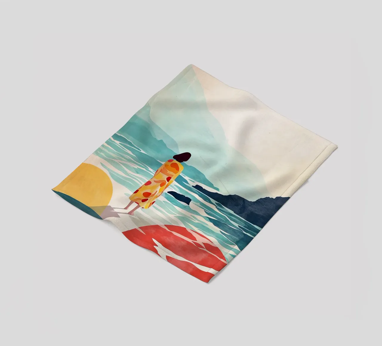 Pittura digitale ad acquerello per le vacanze coperta in pile da Justyna Jaszke JBJart