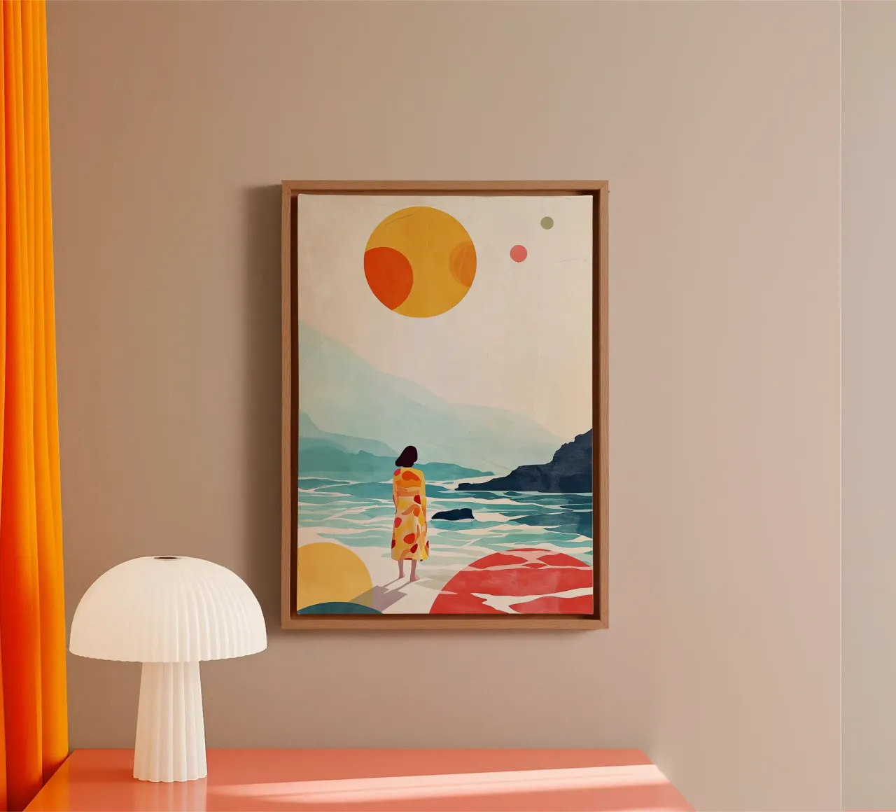 Pittura digitale ad acquerello per le vacanze tela con Cornice a cassetta da Justyna Jaszke JBJart