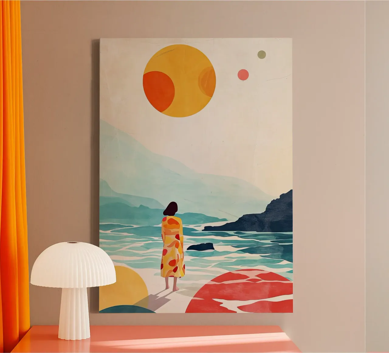 Pittura digitale ad acquerello per le vacanze tela con Cornice a cassetta da Justyna Jaszke JBJart
