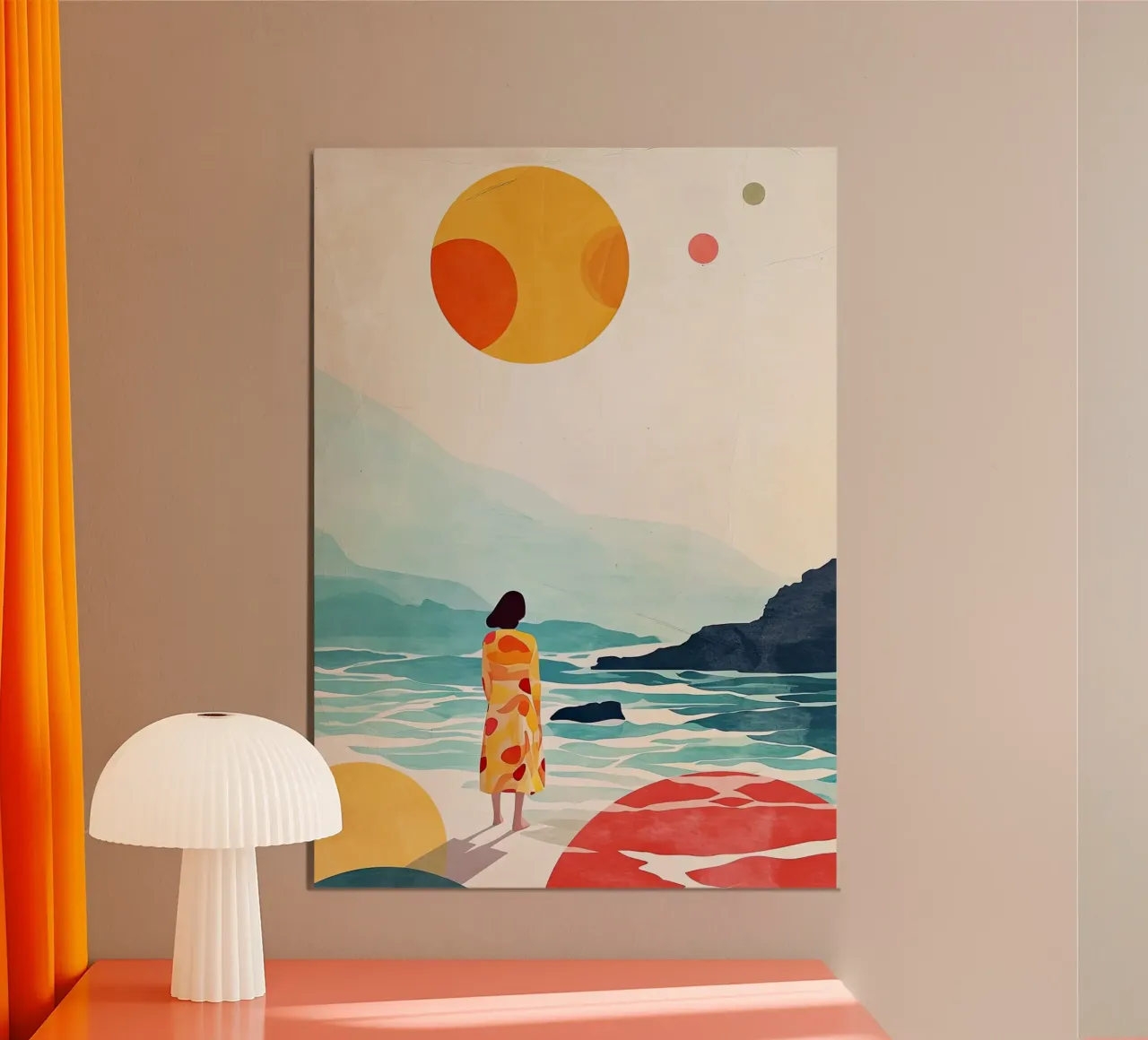 Pittura digitale ad acquerello per le vacanze poster con telaio in plastica da Justyna Jaszke JBJart