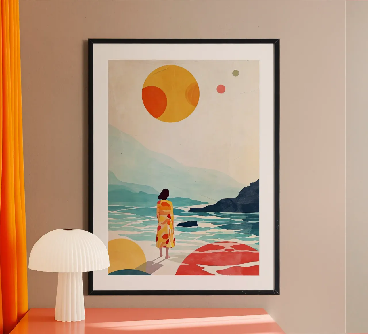 Pittura digitale ad acquerello per le vacanze poster con telaio in plastica da Justyna Jaszke JBJart