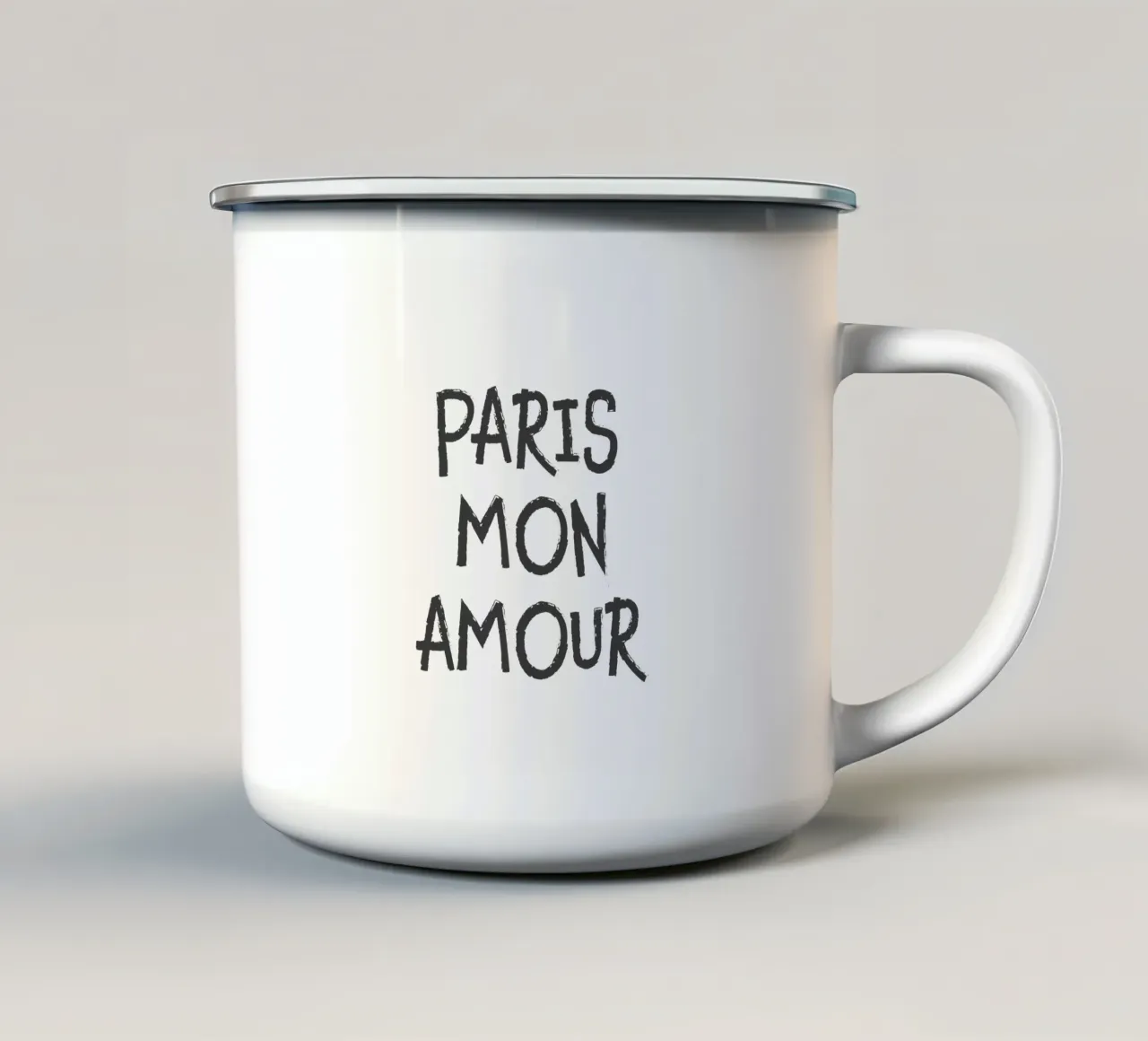 Parigi Mon Amour B/N tazza in smalto da Ana Paniagua Design