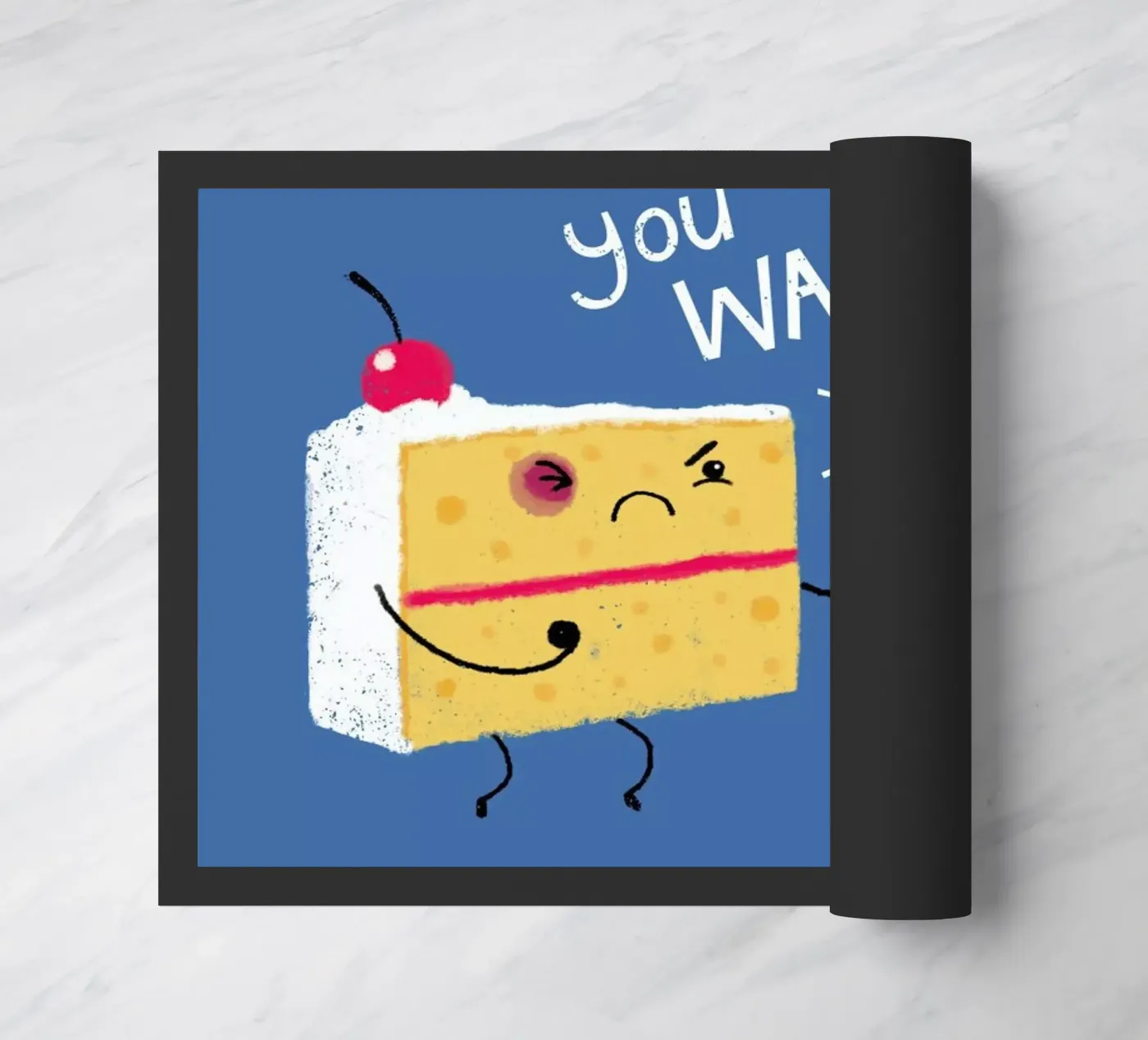 Angry Cake doormat by DinoMike