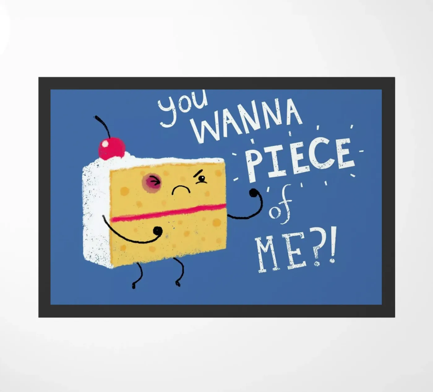 Angry Cake doormat by DinoMike