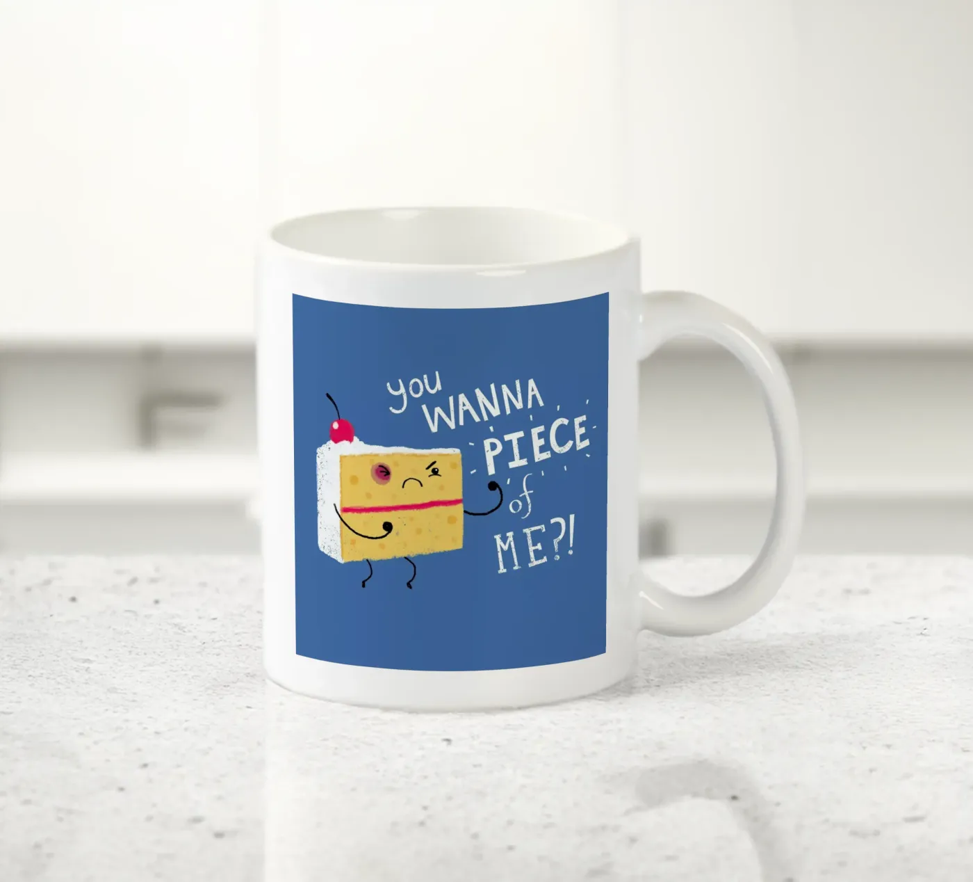 Angry Cake ceramic mug by DinoMike