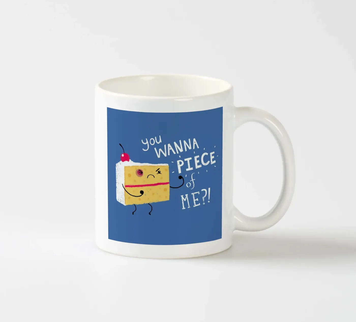 Angry Cake ceramic mug by DinoMike