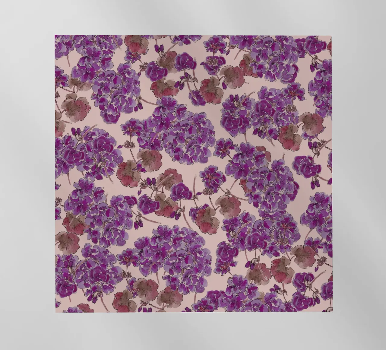 Purple romantic flowers pattern pellicola backlit da anisillustration