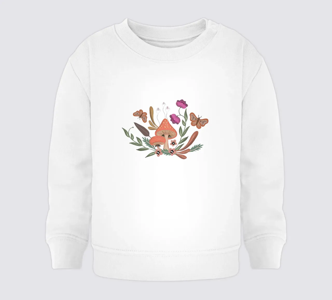 Red Mushrooms Autumn Pattern felpa neonato da anisillustration