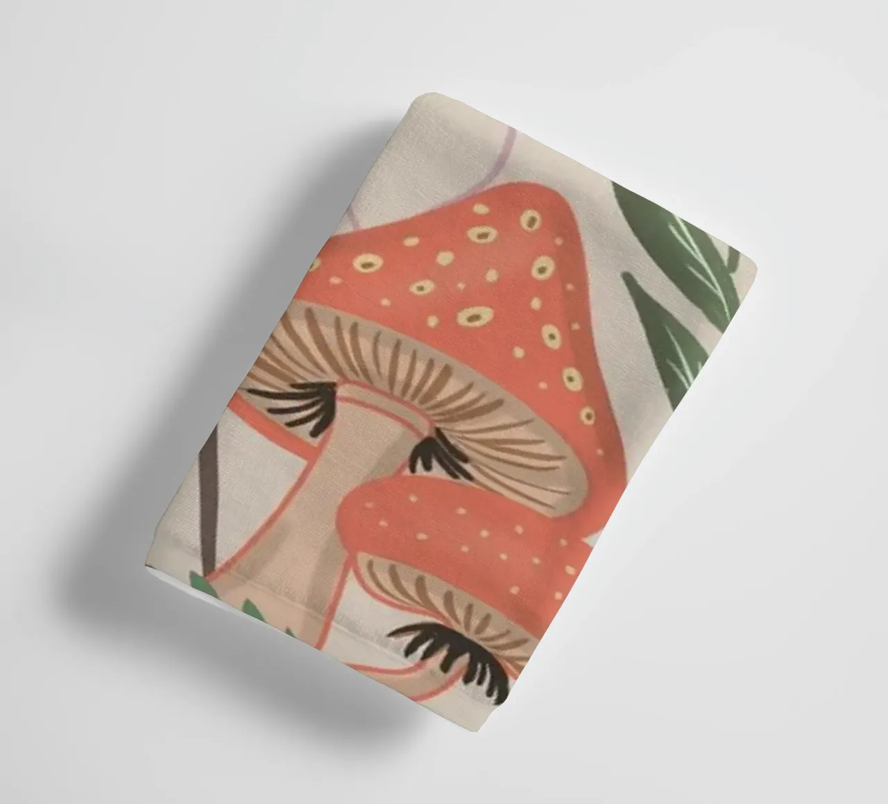 Red Mushrooms and Butterflies with Name asciugamano da bagno da anisillustration