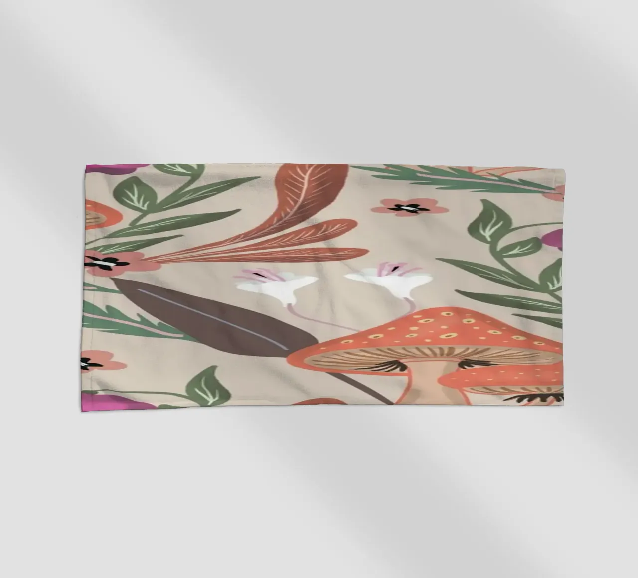 Red Mushrooms and Butterflies with Name telo mare da anisillustration