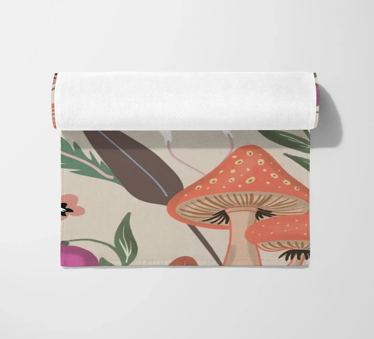 Red Mushrooms and Butterflies with Name telo mare da anisillustration
