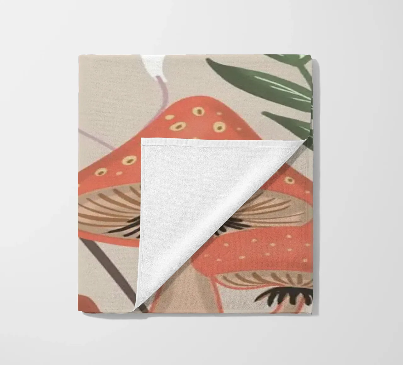 Red Mushrooms and Butterflies with Name telo mare da anisillustration