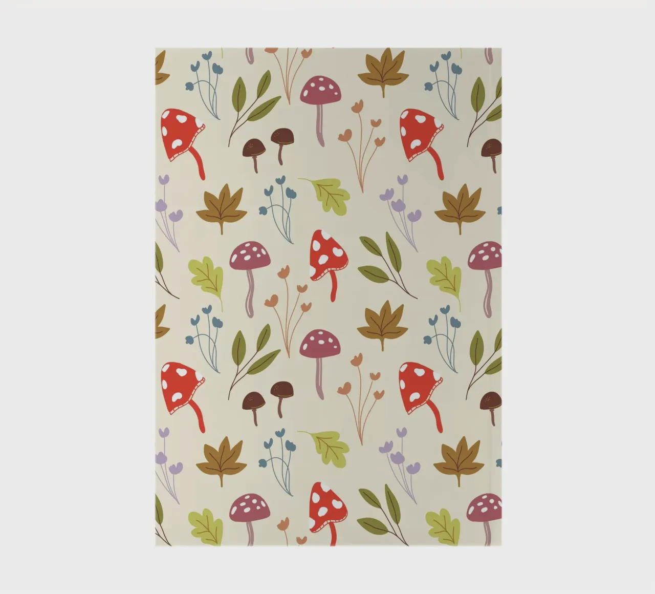 Tiny mushrooms and leaves pattern diario da anisillustration