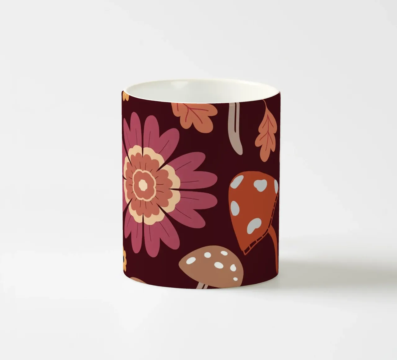 Retro flowers and mushrooms tazza in ceramica da anisillustration