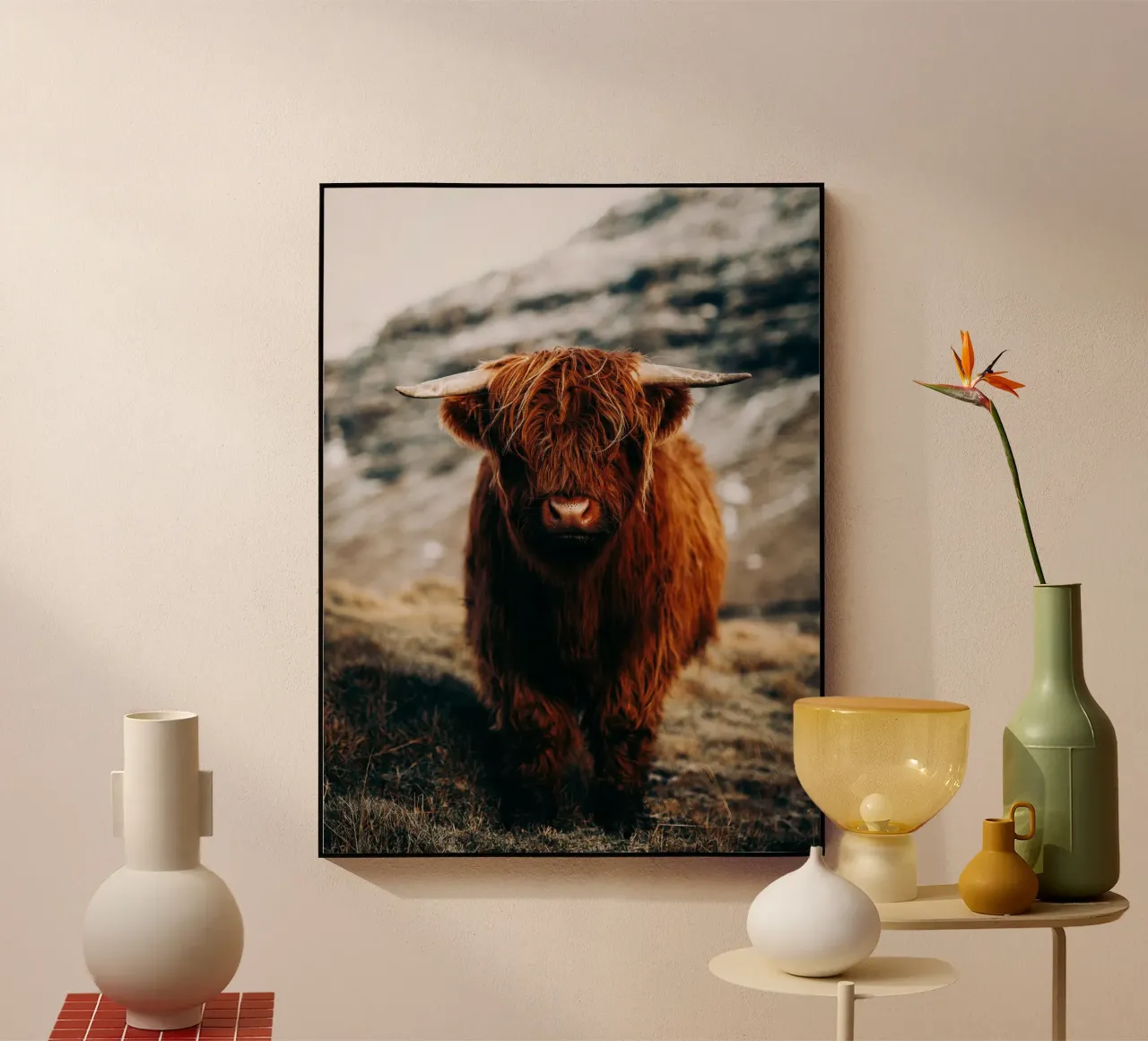 Highland cow nature motif - Rustic animal design acrylic glass by Whole©