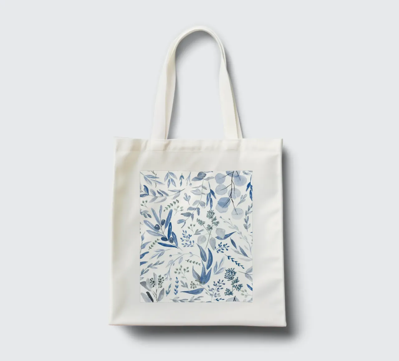 Blue Eucalyptus Pattern tote bag by anisillustration
