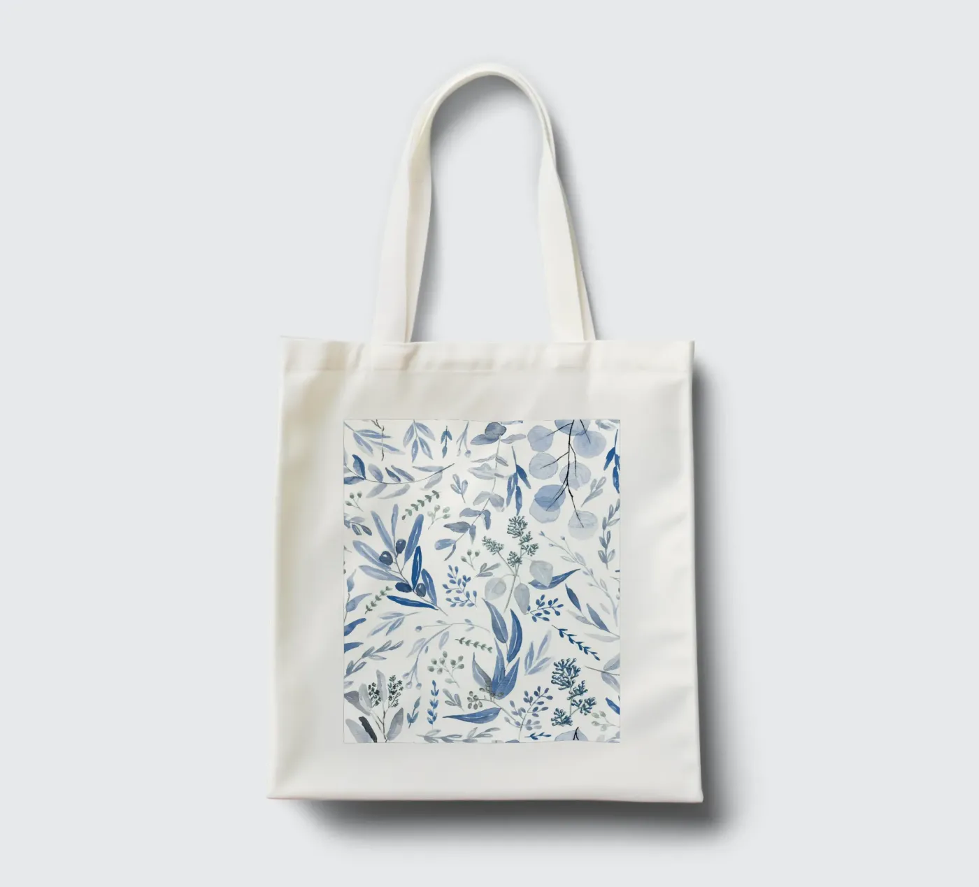 Blue Eucalyptus Pattern tote bag by anisillustration
