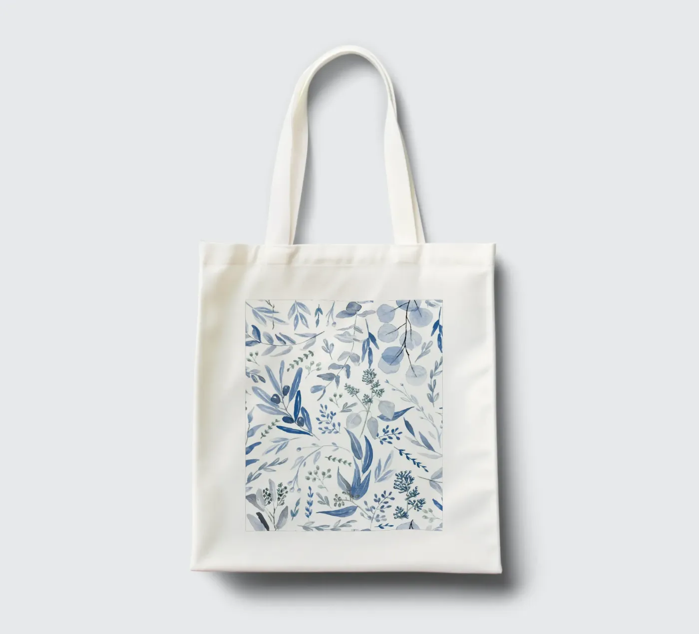 Blue Eucalyptus Pattern tote bag by anisillustration