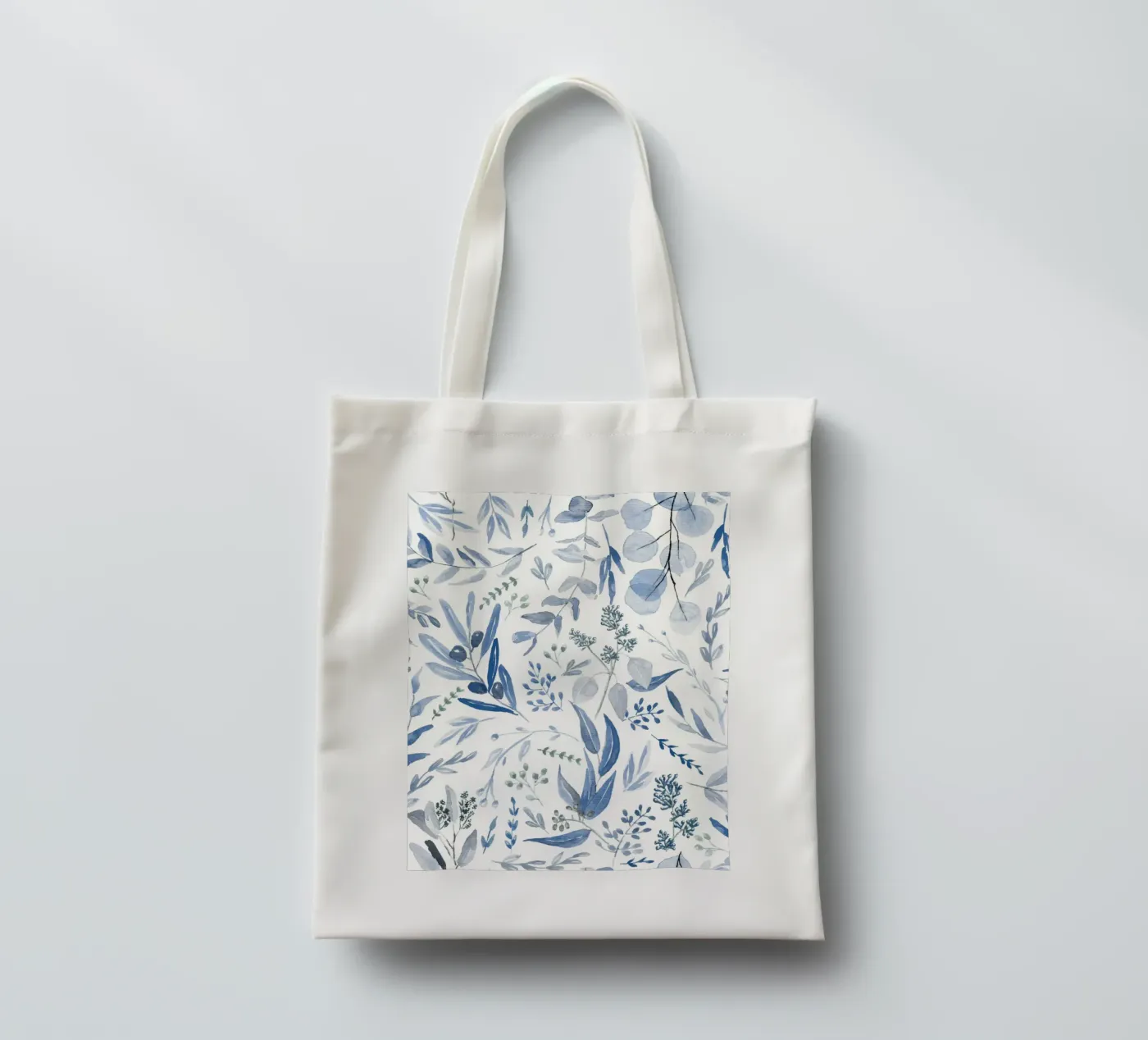Blue Eucalyptus Pattern tote bag by anisillustration