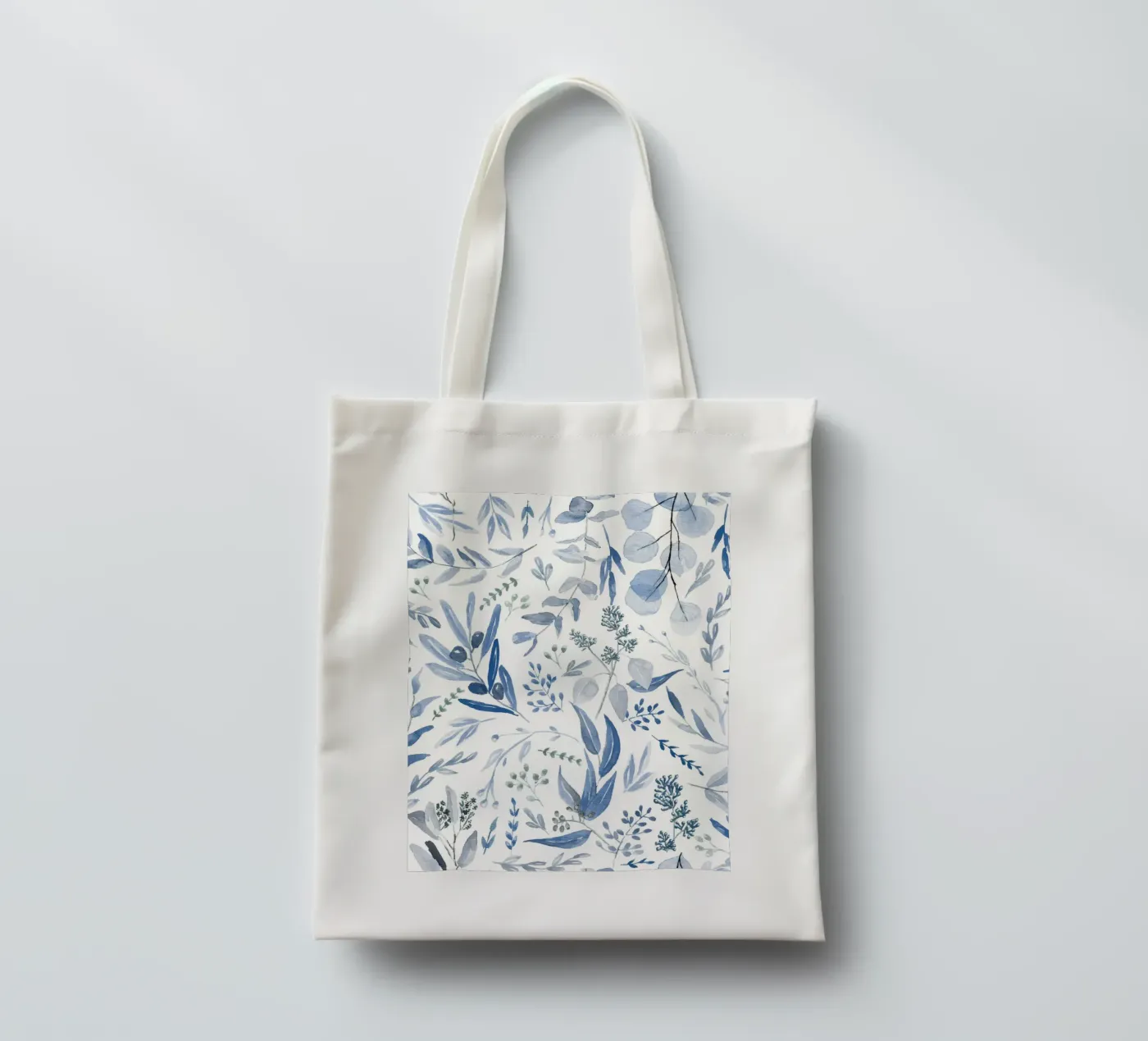 Blue Eucalyptus Pattern tote bag by anisillustration