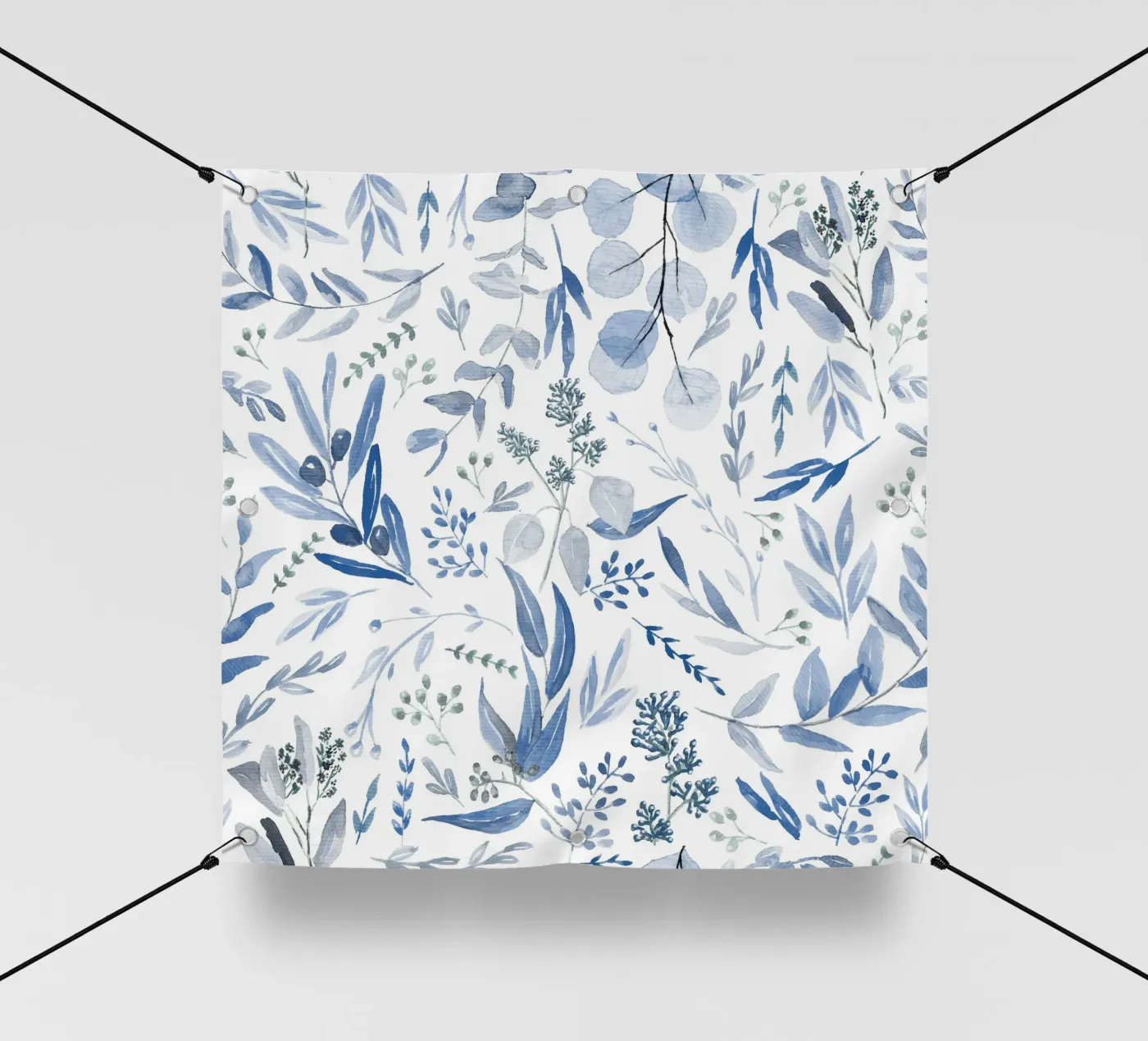 Blue Eucalyptus Pattern PVC Plane von anisillustration