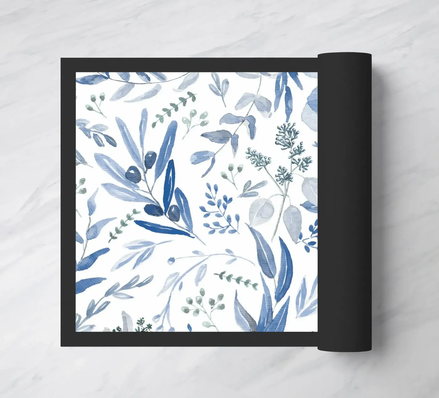 Blue Eucalyptus Pattern zerbino da anisillustration